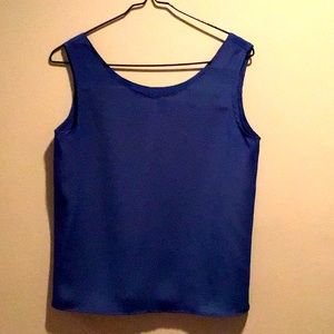 First Glance Royal Blue Sleeveless Tank Small Scalloped Neck